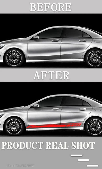 Buy Charminghorse 2pcs Gloss/Matte/5D Black Edition 1 Style Door Side  Racing Stripe Vinyl Decal Stickers for Mercedes Benz CLA 45 W117 C117 X117  AMG (Reflective Yellow) Online at desertcartINDIA