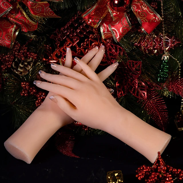 Female Lifesize Silicone Practice Hand Mannequin with Flexible Fingers  Adjustment for Nails Rings Bracelet Jewelry Display - AliExpress