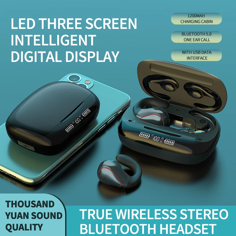 

Wireless Earphones TWS Bluetooth 5.0 Mini Earbuds Stereo Bass LED Power Display Noise Cancelling Sports Waterproof Earbud In Ear