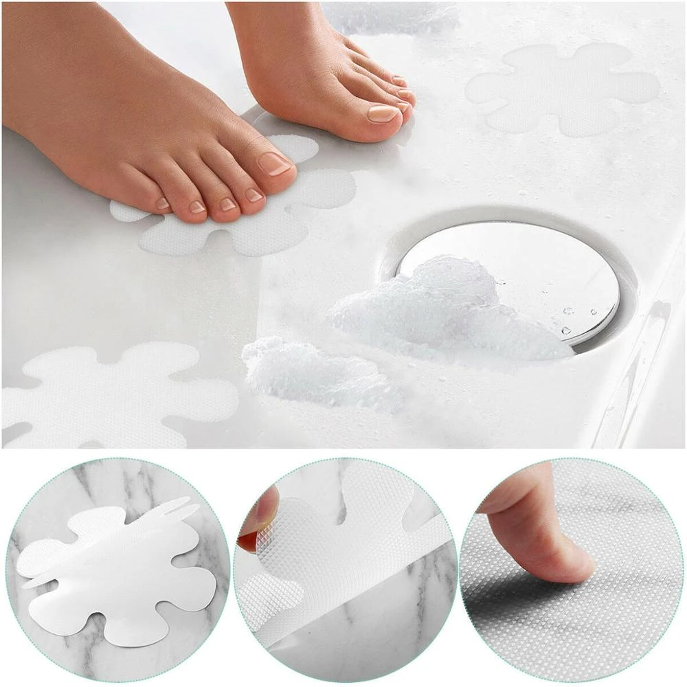 2pcs Bath Tub Anti-slip Non Skid Adhesive Shower Stickers Appliques Treads