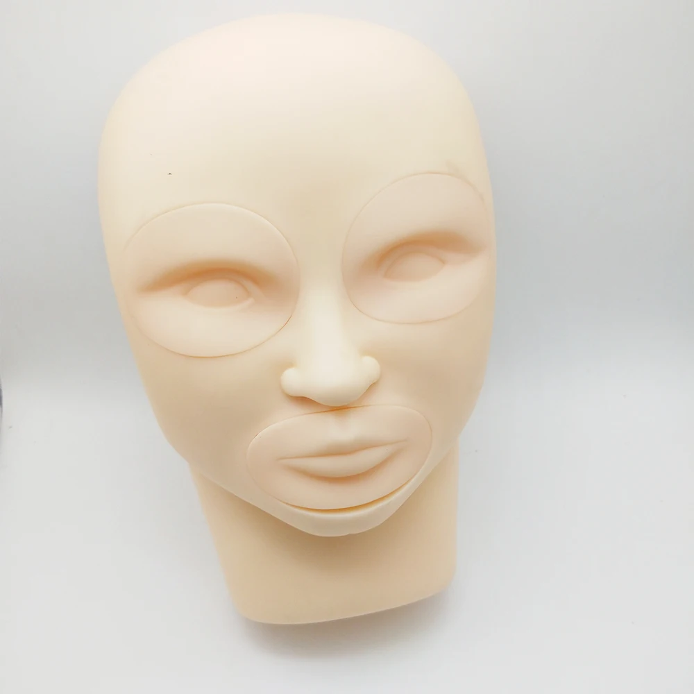 3D практика кожи голова-манекен для практики с еще один набор Перезаряжаемые губ и глаз для перманентного макияжа