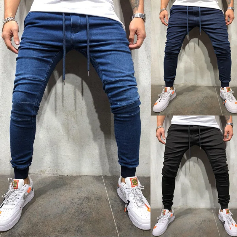 

OLOME Solid Skinny Jeans Men Fashion Streetwear Jeans Hip Hop Slim Fit Pencils Denim Pants Male Stretchy Jeans Plus Size 3XL