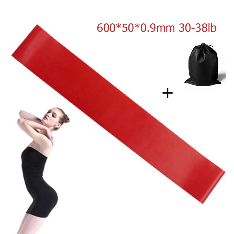 Red 600mm-bag 5pcs 5 шт. Эспандеры 5 уровней для упражнений эластичные фитнес-тренировки Йога петля для тренировки Тяговая веревка с прочными эластичными лентами - Цвет: Red 600mm-bag 5pcs