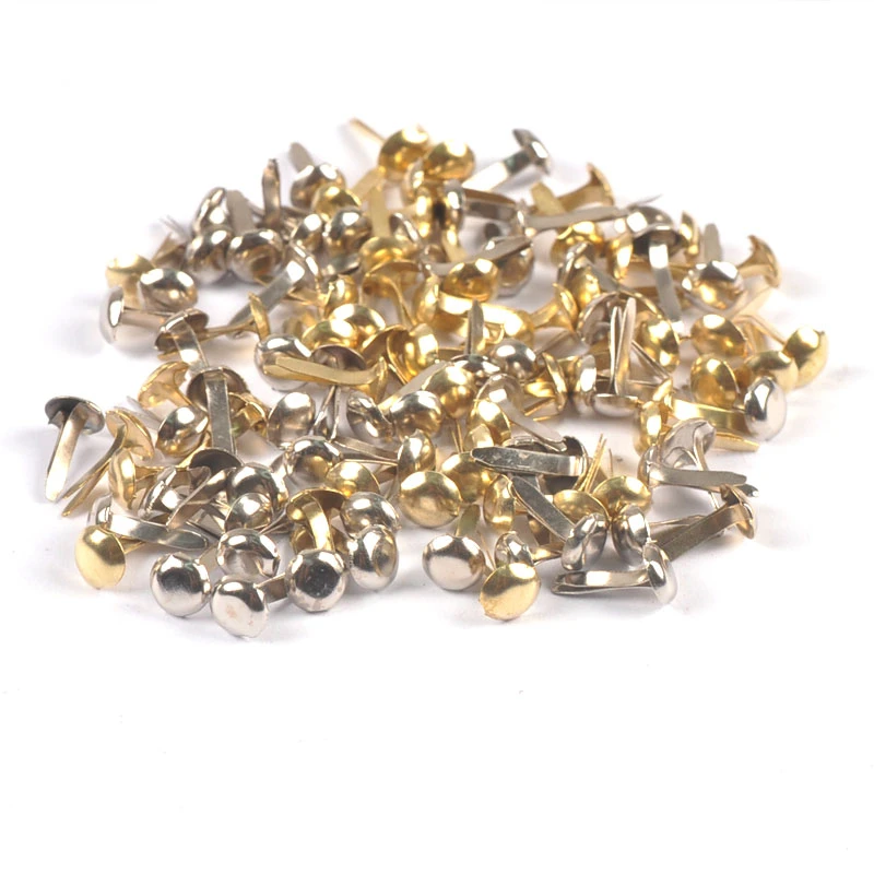 100pcs/lot 4.5*8mm Mixed Gold Silver Metal Brads Scrapbooking Embellishment Fastener DIY Decoration Paper Card Crafts C2252 scrapbooking stamps