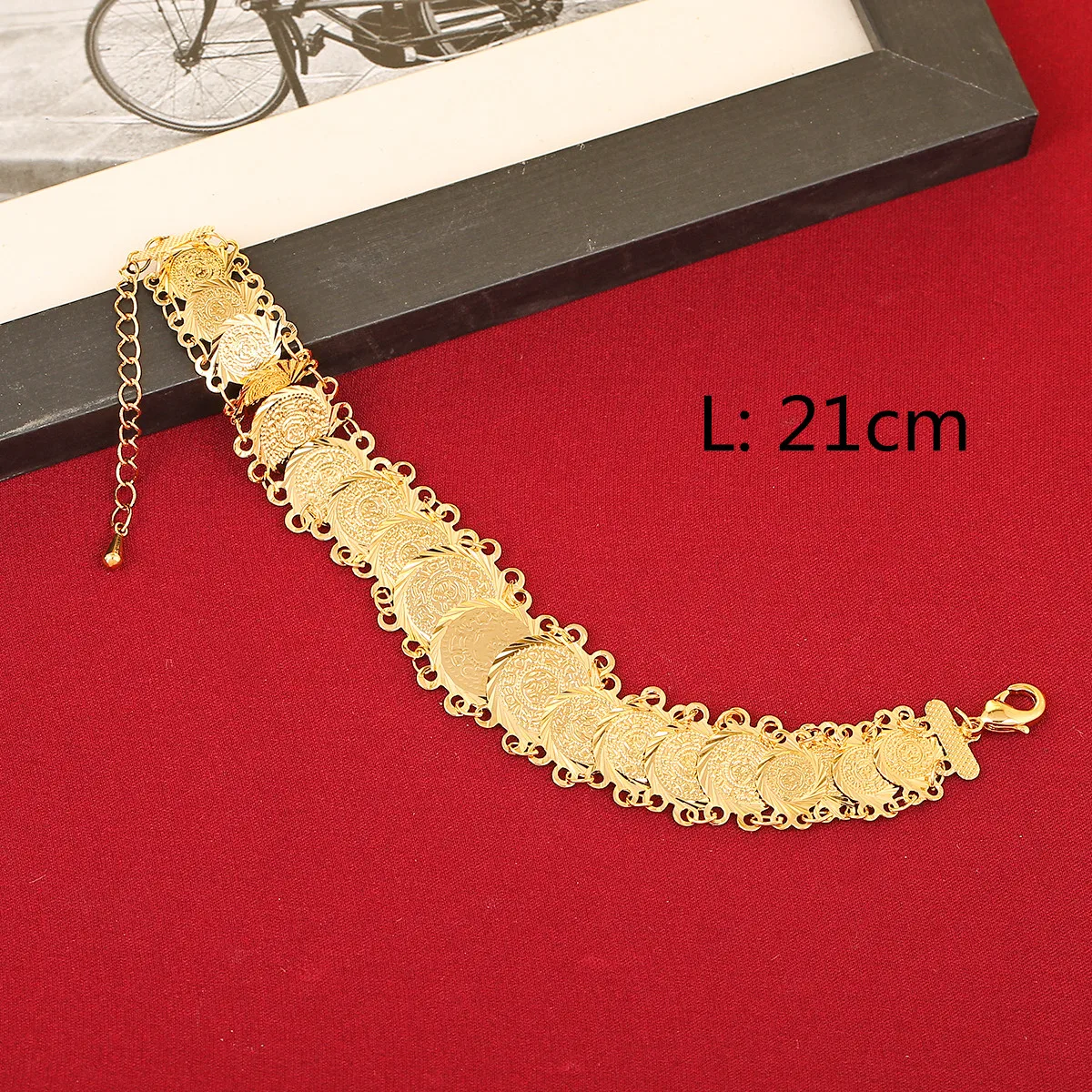 Trendy Bridal Wedding Coin Bracelet Gold Color Arab Middle East Egypt Jewelry 2