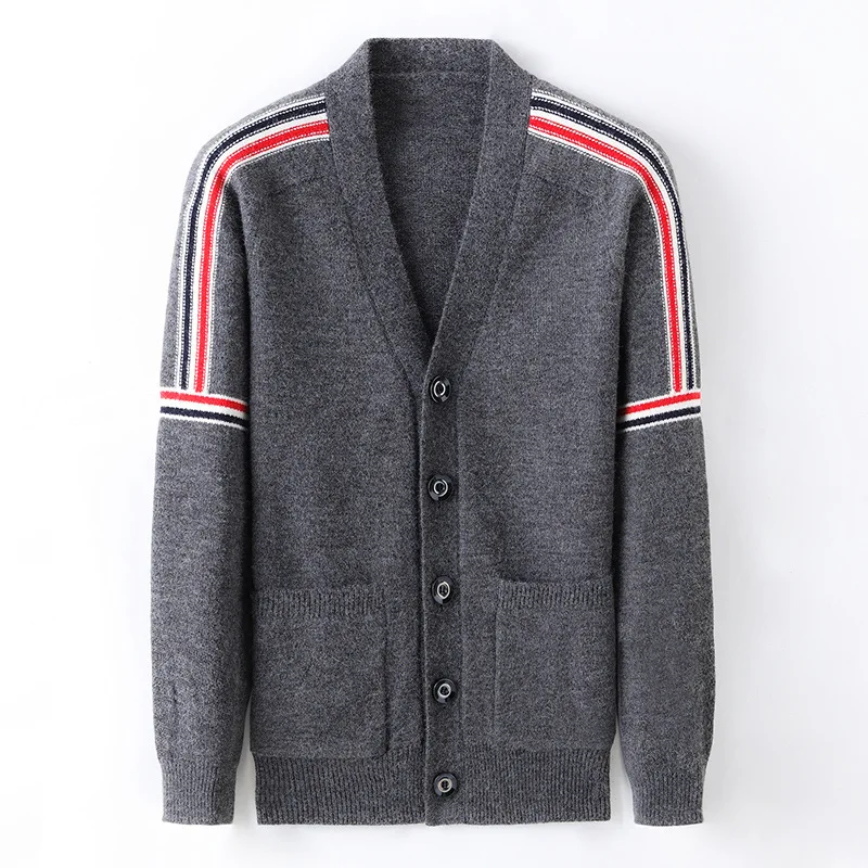 Men's Knitted Cardigan Casual V Neck Button Long Sleeve Sweaters Jacket Patchwork Male High Grade Sweater Coat 2020 Autumn New Men's Knitted Cardigan Casual V Neck Button Long Sleeve Sweaters Jacket Patchwork Male High Grade Sweater Coat 2020 Autumn New