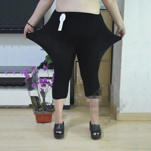 Pantalon, большие женские брюки,, женские летние эластичные узкие брюки с высокой талией размера плюс, женские обтягивающие леггинсы длиной до середины икры J930