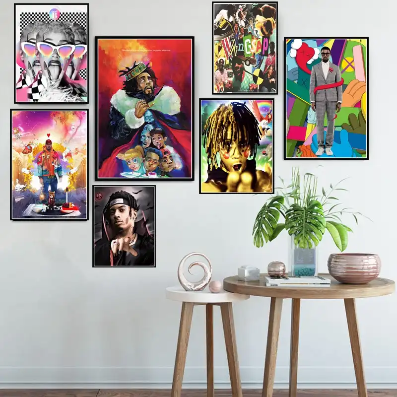 ポスターやプリントtrippie Redd J Coleカニエ西ラッパー音楽スターアニメ絵画写真ホーム装飾のquadro Cuadros 絵画 書道 Aliexpress