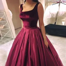 Бургундское красное бальное платье, платья для выпускного вечера с квадратным вырезом, без рукавов, бархатное простое бальное платье, милые 16 платьев с коротким шлейфом