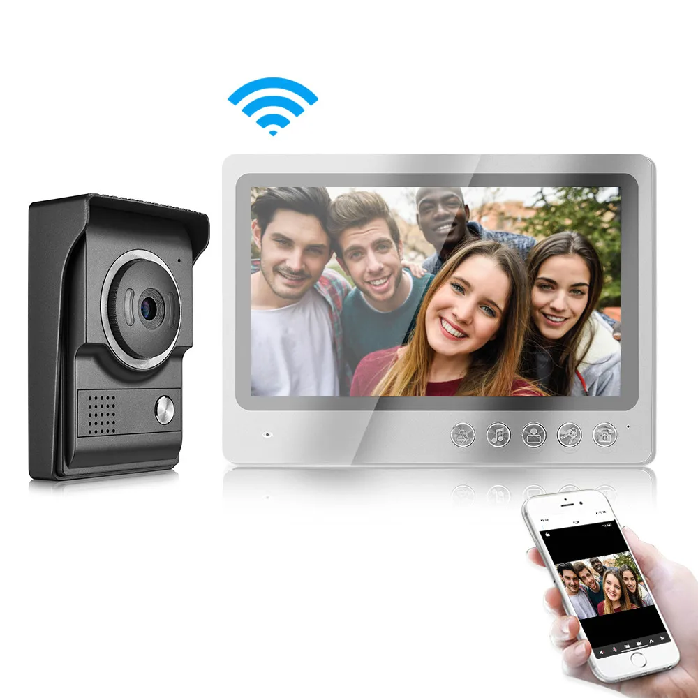 Проводной 9-дюймовый цветной экран Wi-Fi IP-видеодомофон система видео дверной