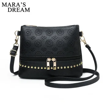 

Mara's Dream 2020 New Solid Color Female Bag Fashion Wild Front Zipper Punching Hollow Casual Shoulder Messenger Bag