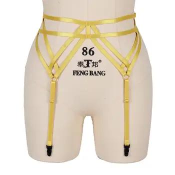 

Yellow Garter Harness Belt Suspender Sexy Bandage Thigh Stockings Buckle Adjustable Elastic Wedding Dance Underwear Punk Women