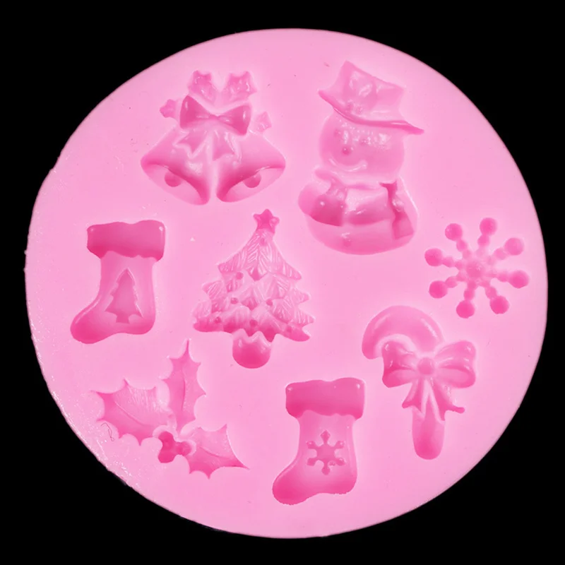1 шт. Рождественская силиконовая торт форма для вырезания круглое печенье набор для выпечки с шоколадом формы для помадки торта украшения инструменты для изготовления конфет