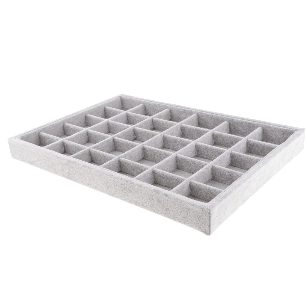 Premium Velvet Stackable Jewelry Tray Showcase Display Organizer for Necklaces Anklets ewelry Packaging  2 Colors for Choose