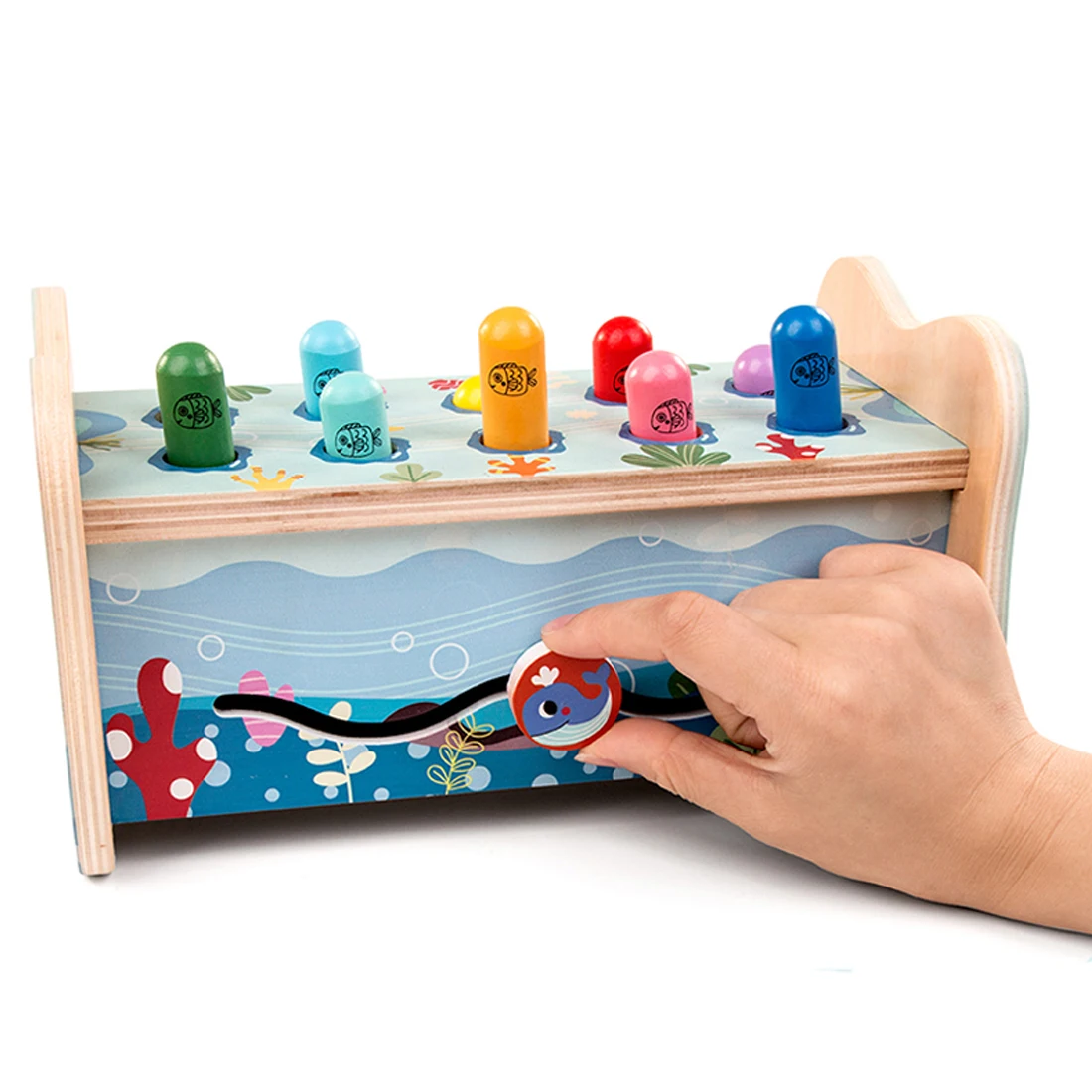 Детская деревянная Whac-A-Mole игрушка молоток многофункциональная развивающая игрушка Рождественский подарок на день рождения-тип леса/тип океана