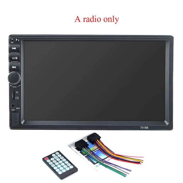 HD " Автомагнитола 2 din автомагнитола coche recorder 7018b сенсорный экран Автомагнитола bluetooth usb камера заднего вида mp5 multimidio плеер - Цвет: A radio only