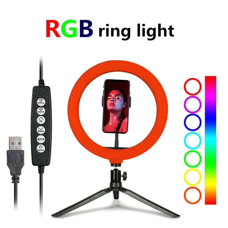 링 라이트 profissional RGB led 조명 유튜브 삼각대와 램프 빛 luminaria tiktok tik tok aro de luz lampara luces led