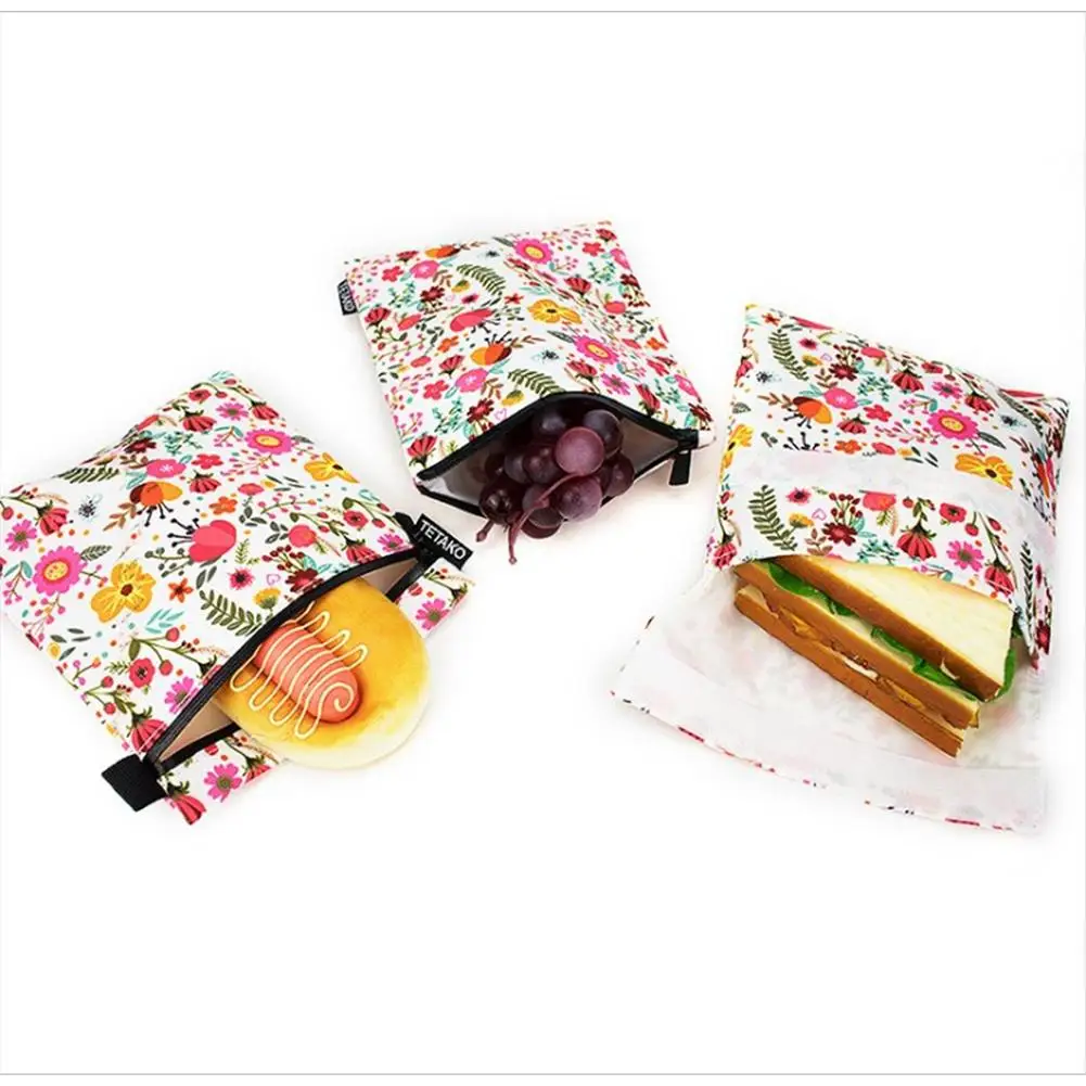 

Sandwich Bag Waterproof PUL Fabric Sandwich Case Sustainable Plastic Free Food Storage Bag Outdoor Picnic Lunch Bags Food Bag