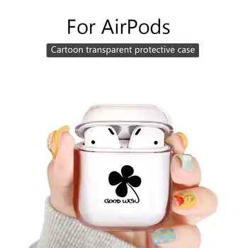 

case For Airpods 1/2 Bluetooth earphone protective Case For Air pods pro cases 4 Four Leaf Clover Good Luck Charm