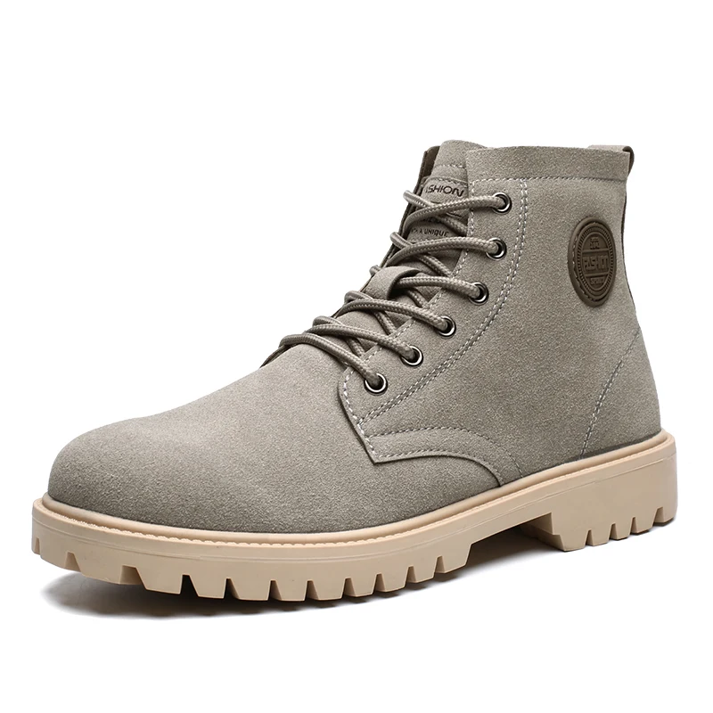 

Men's Boots Men Winter Basic Boots Shoes Men Lace-Up Boot Casual Boots Ankle Male Leather Anti-Slip Outdoor safity Boots *593