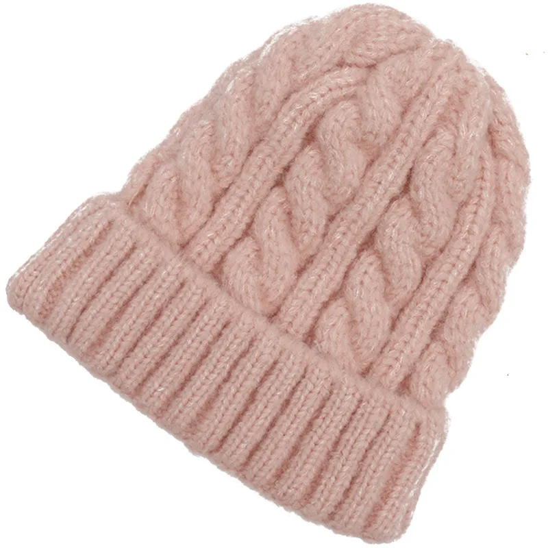 Толстые кашемировые вязаные шапки Skullies из кашемира женская шапка вязаные теплые шапки унисекс теплая шапочка-бини