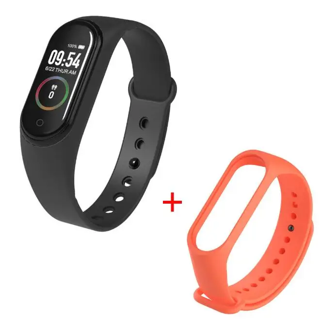 Add orange strap M4 смарт-браслет 4 открытый фитнес-трекер часы спортивный браслет пульсометр кровяное давление монитор смарт-ленты здоровье браслет - Цвет: Add orange strap