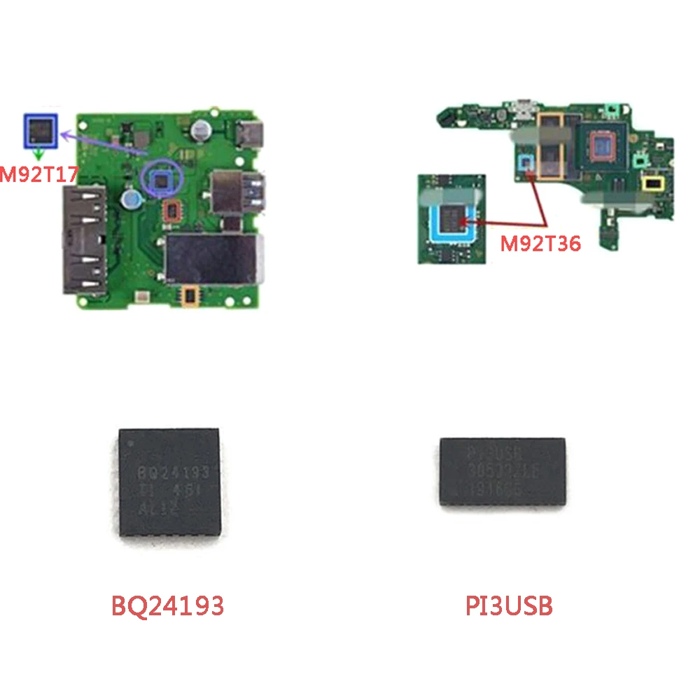 10 pcs IC Chip motherboard Image power for Switch Battery Charging M92T17 M92T36 BQ24193 PI3USB Audio Video Control | Электроника