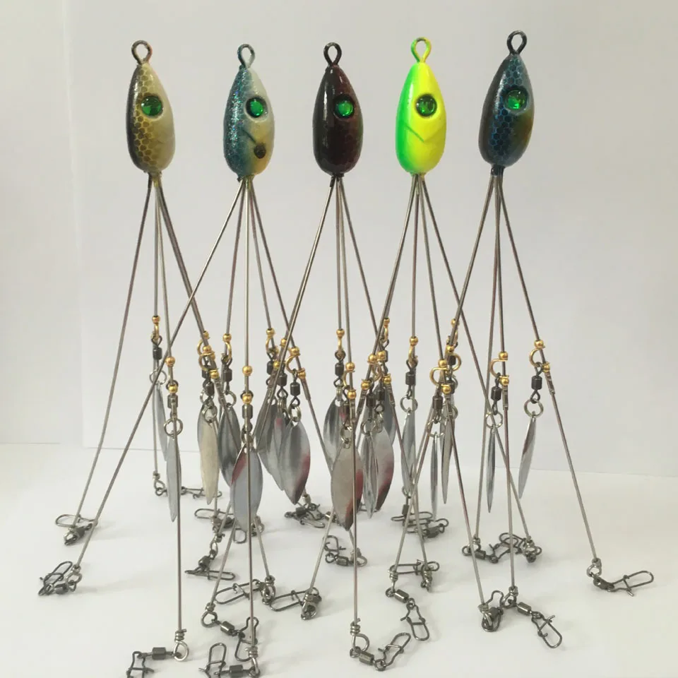  1PCS Umbrella Fishing lure Rig 5 Arms Alabama Rig Head Swimming Bait Bass Fishing Group Lure Snap S
