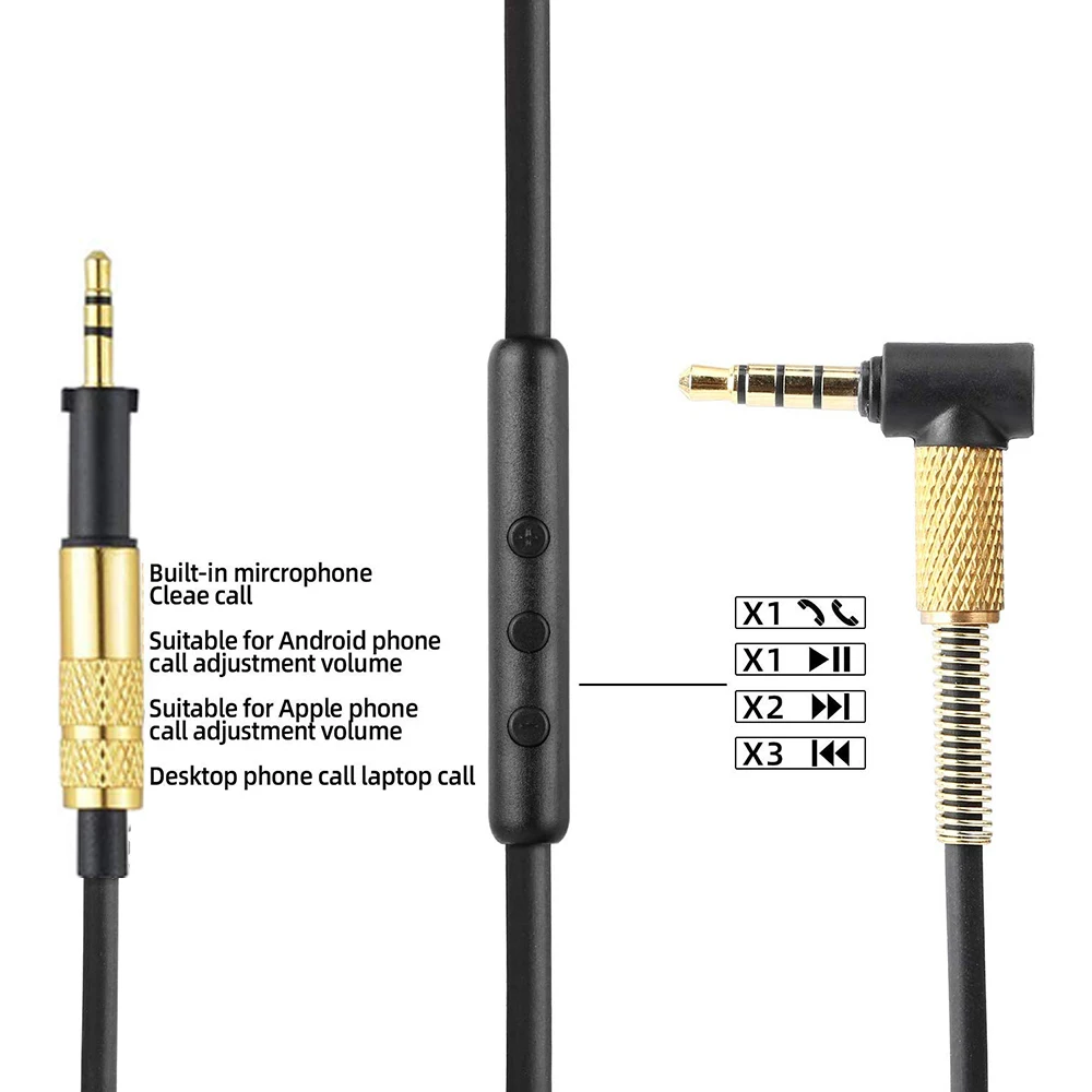 Replacement Spring Coiled OFC Cable Extension Cord Wire For Pioneer HRM-7 HRM-6 HRM-5 Closed-Back Studio Monitor Headphones