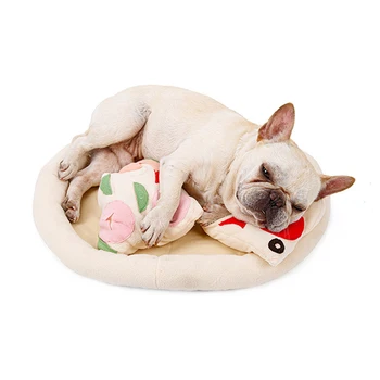 

Round Pizza Blanket Fleece Sleeping Pet Supplies Slow Feeding Toy Nose Work Multifunctional Dog Snuffle Mat Relieve Stress