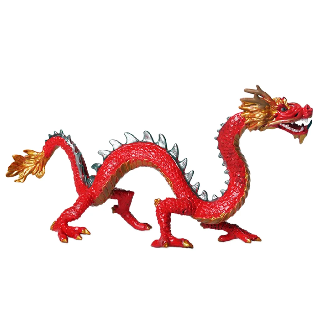 Chinese Dragon Figures PVC Realistic Animal Model Educational Toy Gift