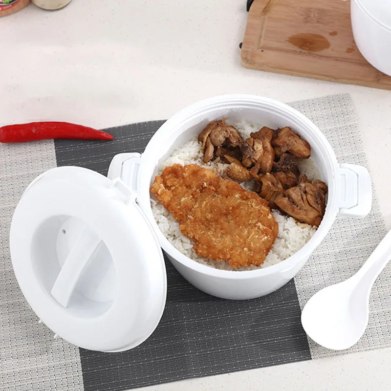 Plastic rice cooker for microwave oven with multifunctional heat