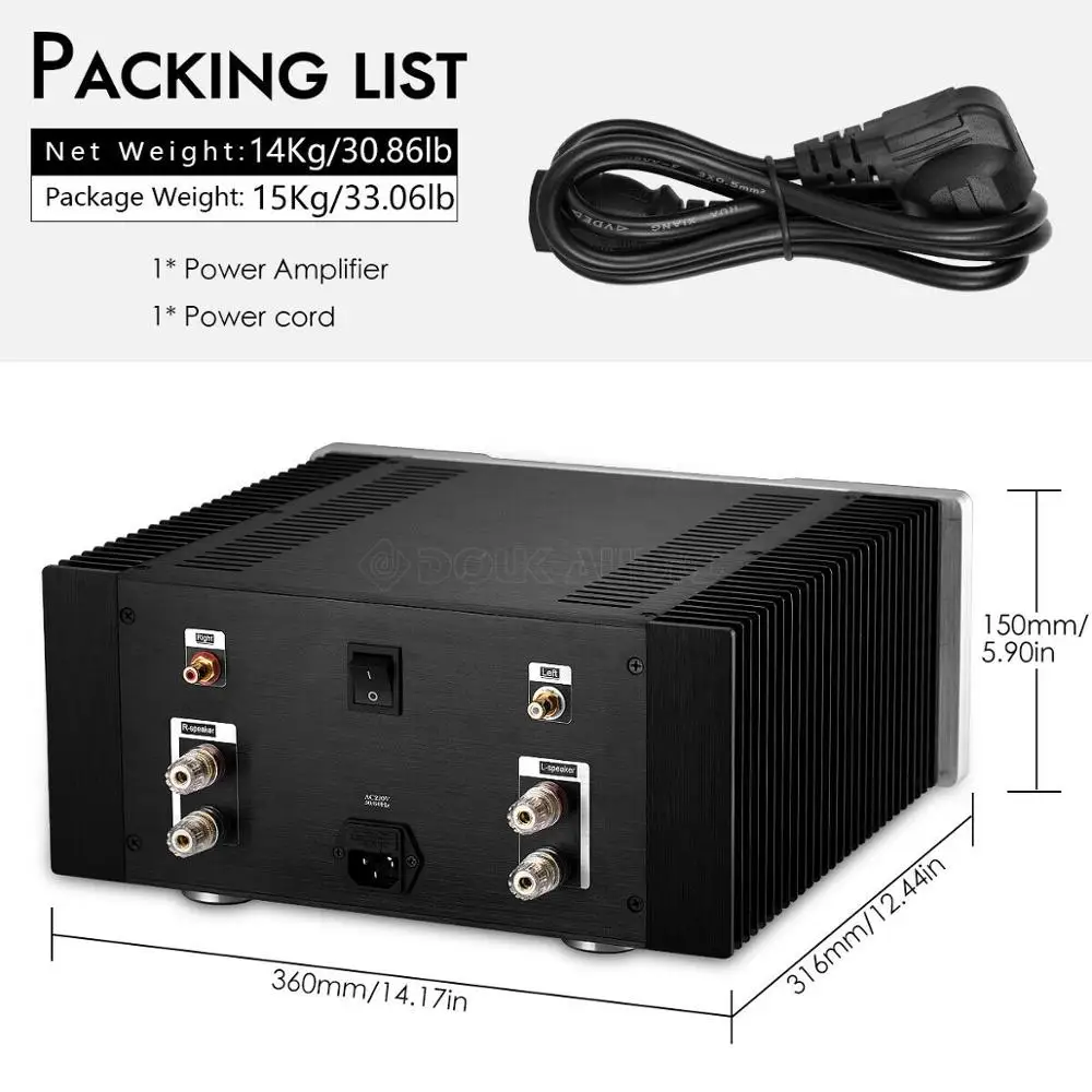 Douk аудио высокого класса hd69moefet класса A усилитель мощности HiFi стерео усилитель 24 Вт* 2