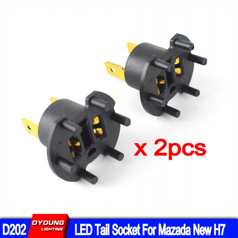 

2Pcs For Mazda New H7 Headlight Lamp Socket Tail Lamp Bulb Holder Adapter H7 Rear Brake Parking Lamp Socket Retainer D202