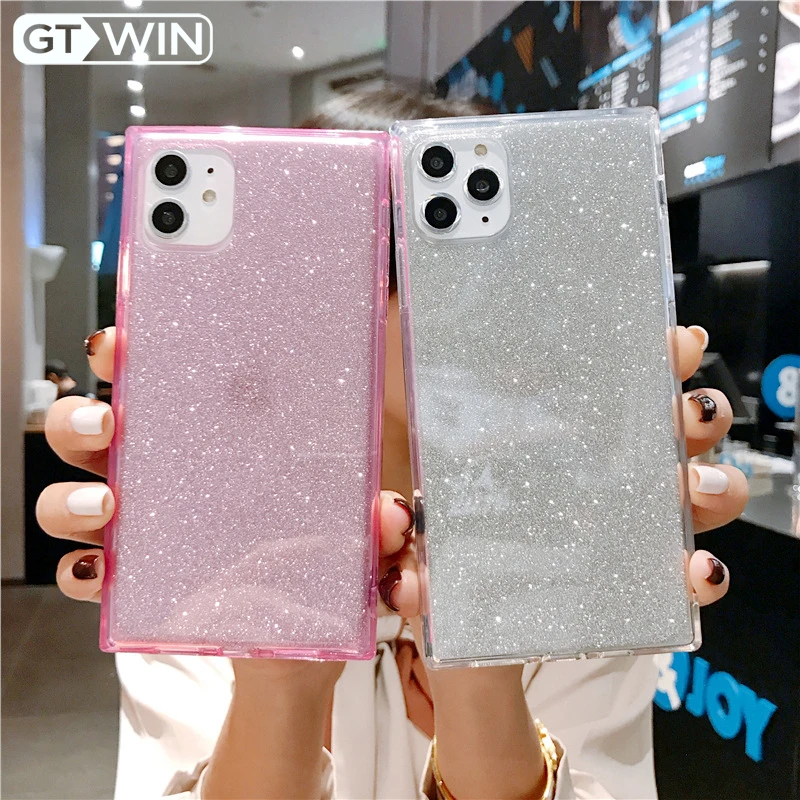 GTWIN модный квадратный блестящий чехол для телефона iPhone 11 11Pro XR XS Max 6 6S 7 8 Plus X SE 2020