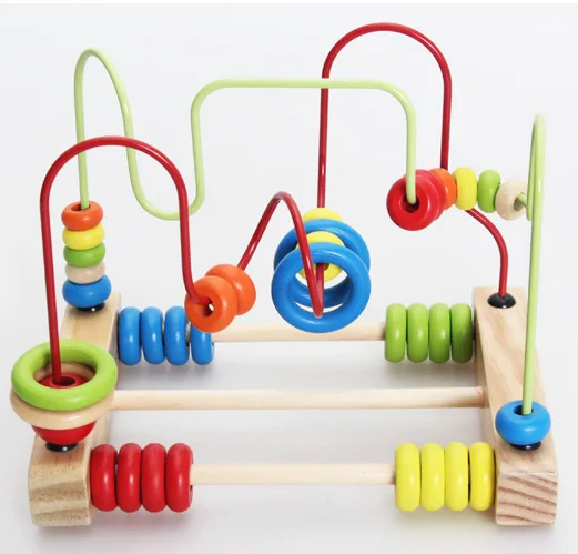 New Style Wood Calculation Bead-stringing Toy Large Size Wooden Beaded Bracelet Bead-stringing Toy CHILDREN'S Toy Baby Education