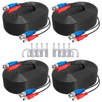ANNKE 4 pcs Packed White/Black color 30M /100 Feet BNC DC Plug Video Power Cable CCTV Camera DVR Security Surveillance System 1