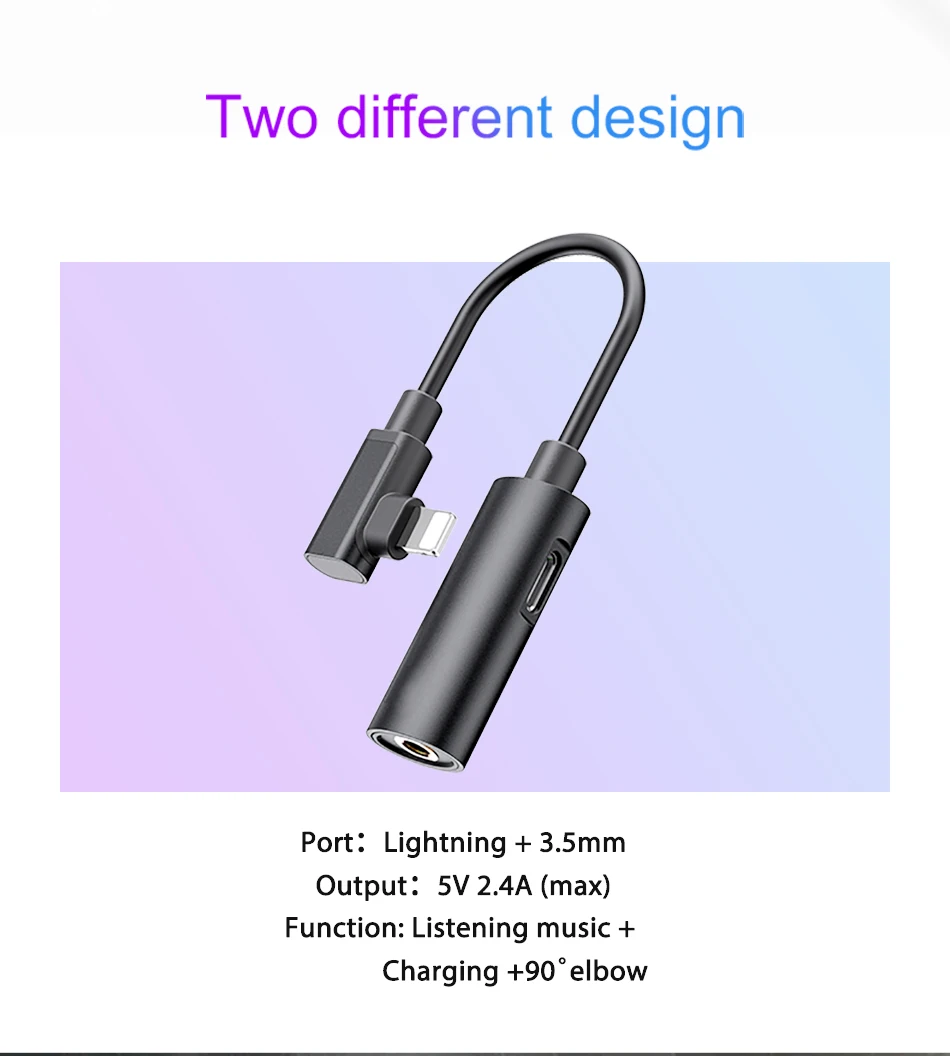 !ACCEZZ Lighting Phone Aux Adapter For iphone 8 Plus X  XR 11 Pro XS Max 3.5mm Jack Earphone Listening Charging 2 in 1 Connector (3)
