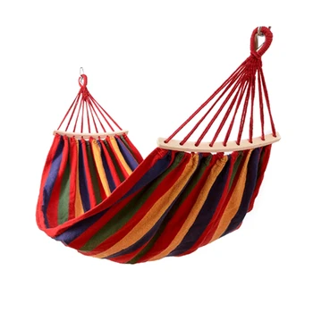 

Portable Canvas Hammock Travel Outdoor Picnic Wooden Swing Chair Camping Hammock