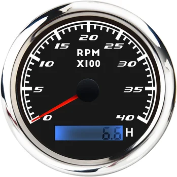

6000 RPM Tachometer Gauge With Red Backlight 3K 4K 7K 8K RPM Digital Tacho Meter Sensor 85mm stainless steel 316 bezel Gauges