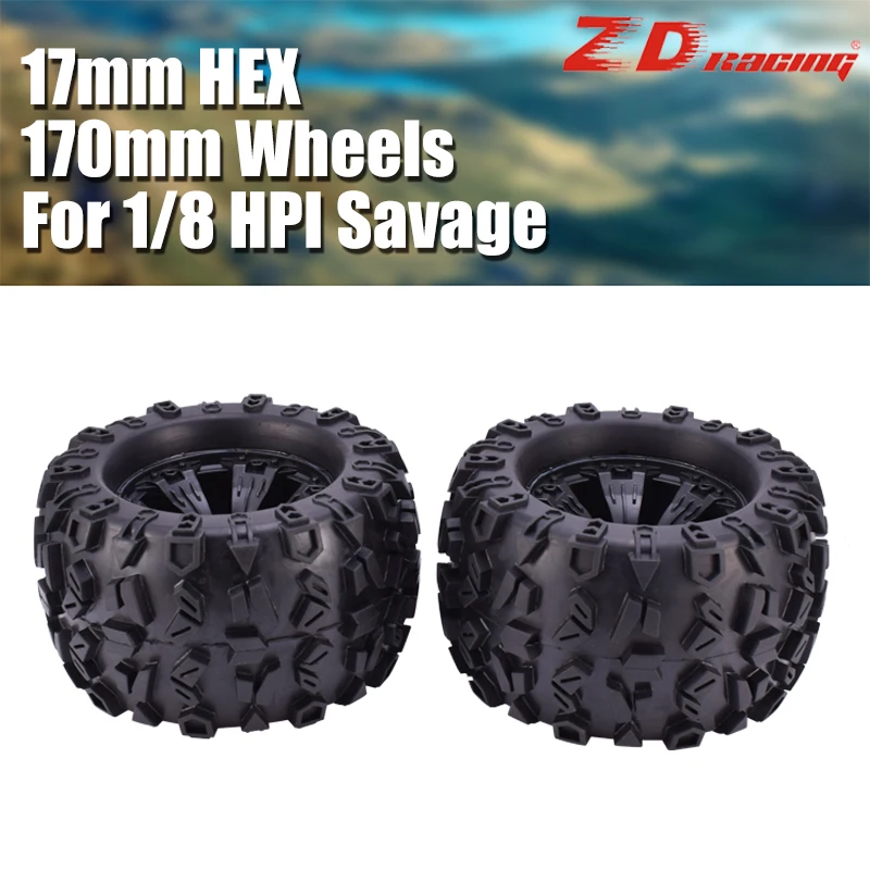 2 шт. ZD Racing 17 мм шестигранное колесо 170 колесные шины для Redcat Rovan HPI Savage XL крепление GT