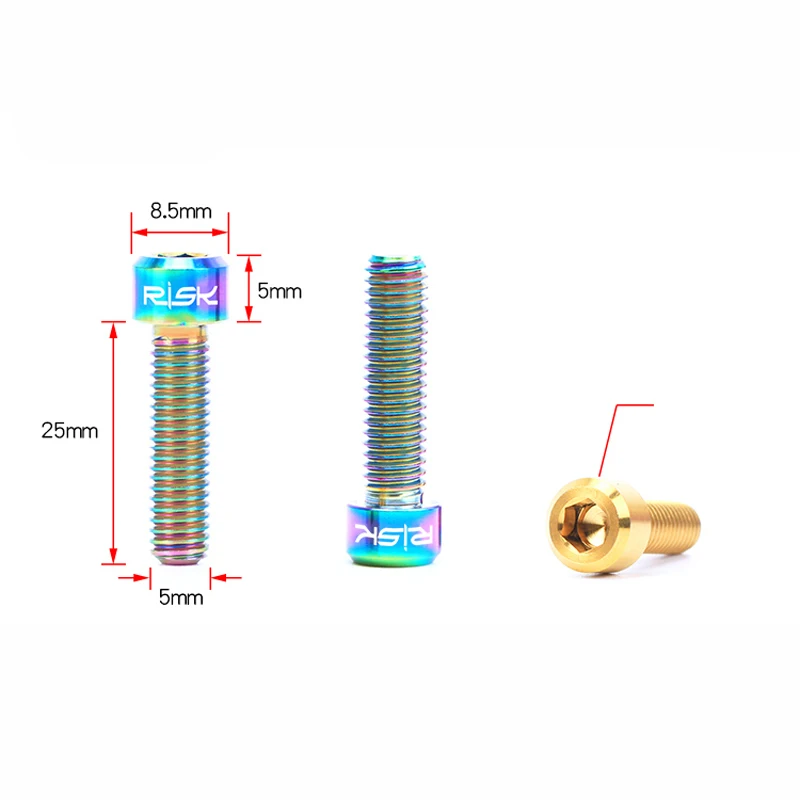 Риск 2 шт. M5x25mm титановый сплав фиксированный винт для горного велосипеда направляющий R RS RSC масляный Дисковый Тормоз MTB рычаг велосипедного тормоза фиксирующий болт