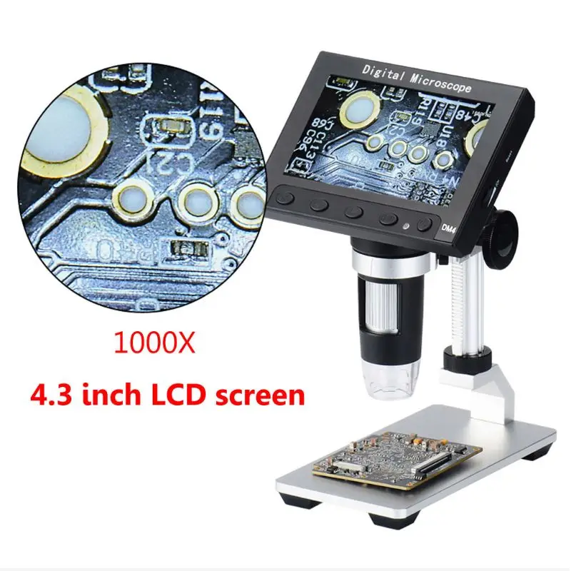 1000X электронный usb-микроскоп lcd цифровой видео микроскоп камера 4,3 дюймов HD O светодиодный эндоскопическая увеличительная камера +