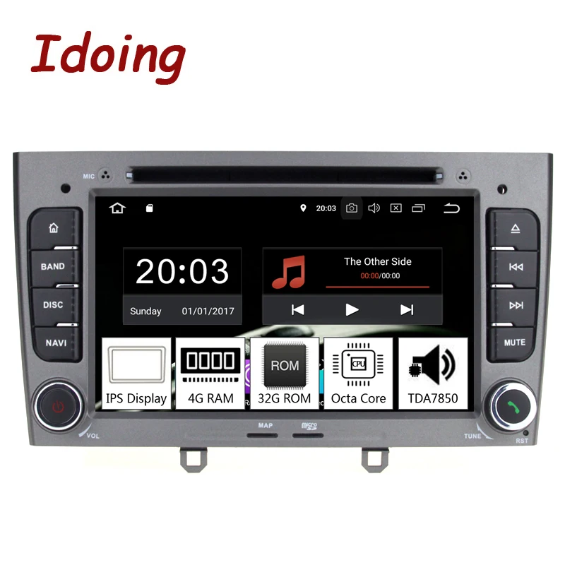 Автомобильный мультимедийный плеер Idoing 7 дюймов 2Din Android 8 0 радио для Peugeot 308 408 PX5 4