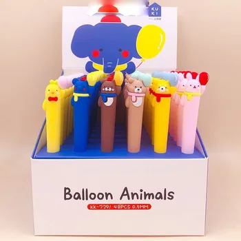 

24 pcs/lot Creative Balloon Animals Gel Pen Cute 0.5 mm black ink Signature Pens School Office writing Supplies Promotional Gift