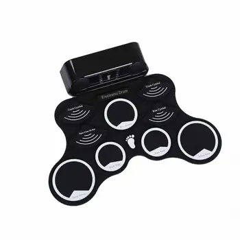 

USB Foot Pedals Gift 9 Point Roll Up Music Instrument With Sticks Electronic Drum Set Portable Practice For Kids Adults Silicone