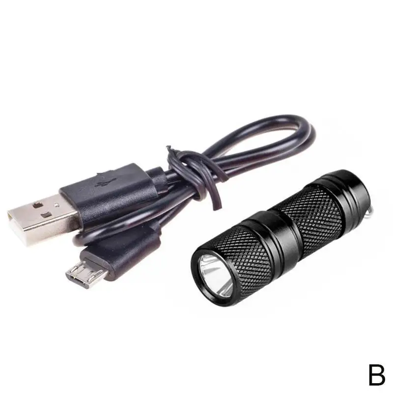 3 цвета мини карманный светодиодный светильник-вспышка USB перезаряжаемый портативный белый светильник фонарь-брелок супер маленький светильник 13*40 мм - Цвет: B