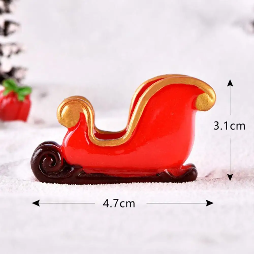 Sleigh Мини Рождественская елка Санта Клаус Олень снеговик украшения смолы фигурки ремесла для дома Фея Сад украшения Аксессуары - Цвет: Sleigh