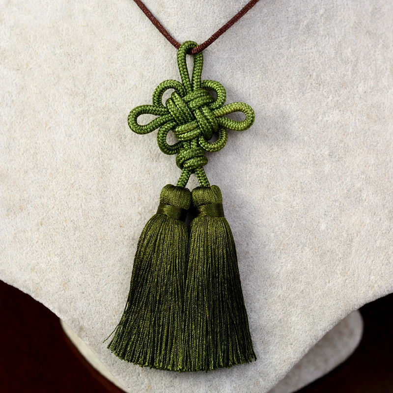 고품질 중국 매듭 더블 테일 태슬 펜던트, DIY 쥬얼리 홈 커튼 재봉 액세서리, 자동차 키 가방 장식 공예, 2 개