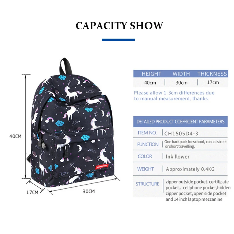 Женский рюкзак для ноутбука школьная сумка спортивный дорожный рюкзак с единорогом школьные сумки для подростков девочек Детский рюкзак подарок